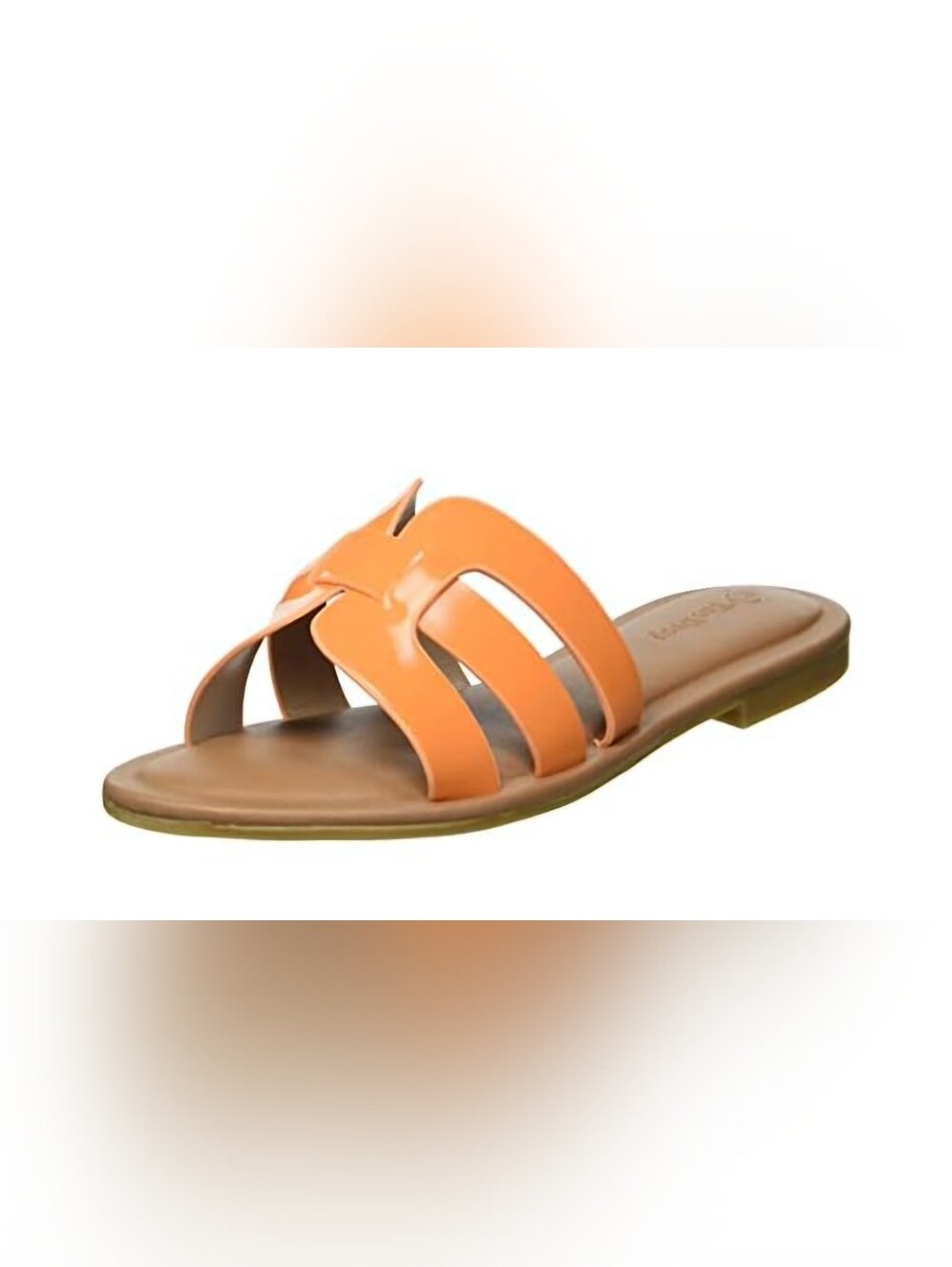 Women’s Orange Slide Sandals with Cutout Straps